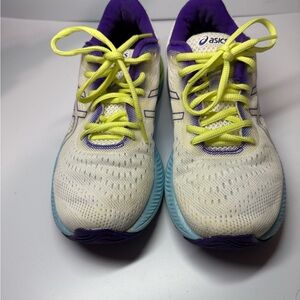 ASICS Women's Cream and Purple Athletic Shoes